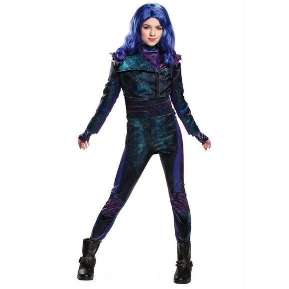 Descendants 3 Mal Kids Costume 14-16 Jumpsuit Vest Glovettes Gloves Disney Girls - Picture 2 of 7